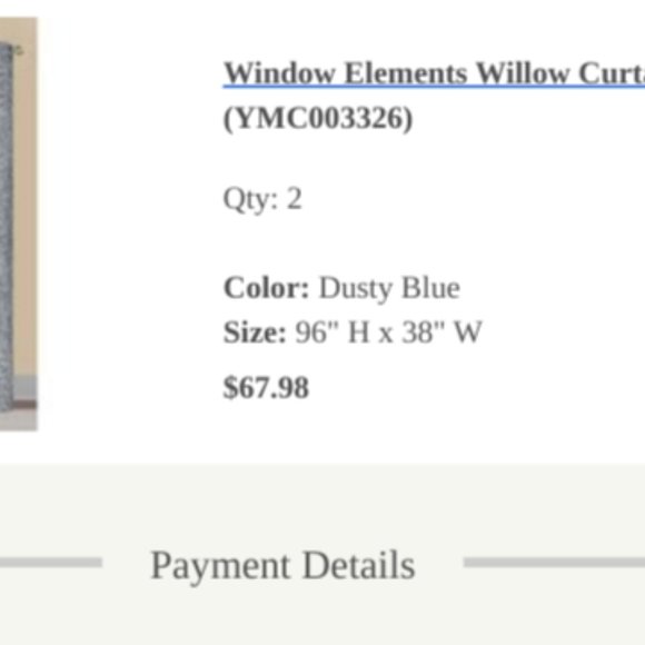 Wayfair "Dusty Blue" Woven Sheer Curtain Panel (4) - Picture 6 of 6